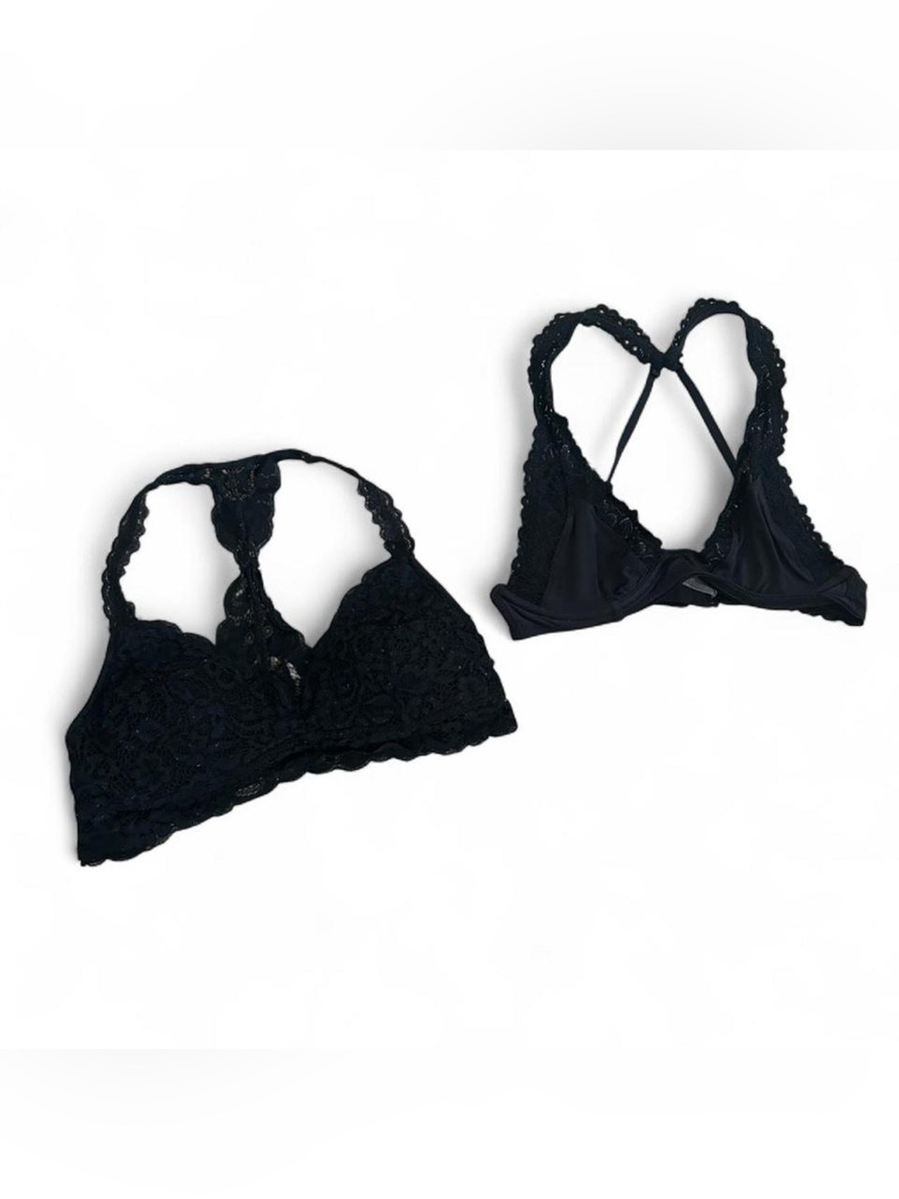 Xhilaration/Aerie Black Lace Racerback Bralettes - Set of 2